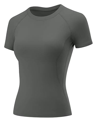 Rapbin Women's Gym Tops Workout Running Yoga Sports Shirts Short Sleeve Athletic Exercise Quick Dry Breathable T-Shirt - Image 1