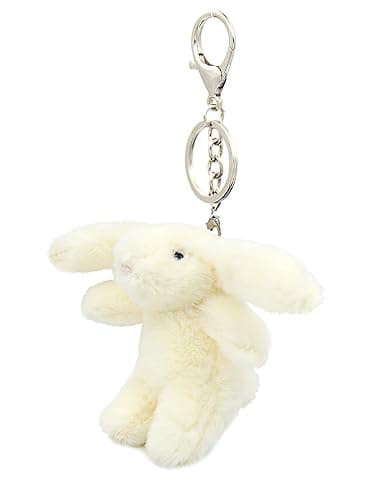 Miokkley Cute Bunny Plush Keychain for Backpack, 3.5" Inch Mini Rabbit Keychain Purse Charm Pendant Gift for Women - Image 1