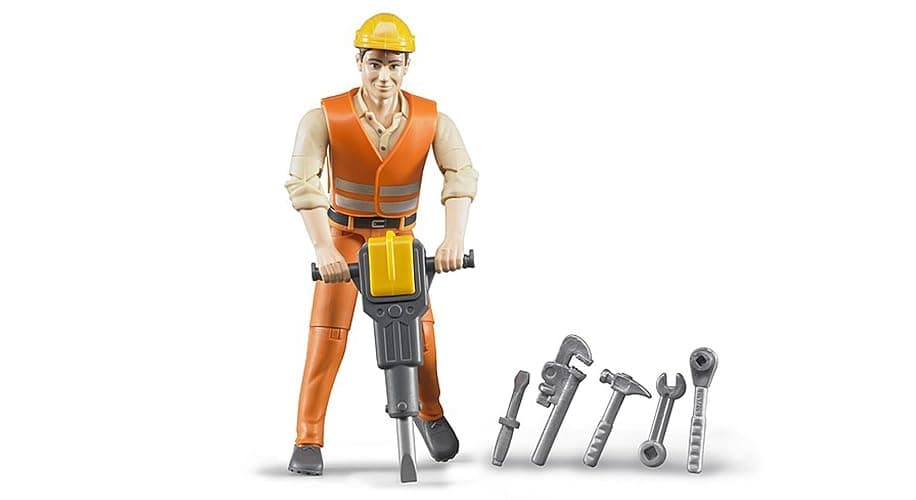 Bruder Construction Worker with Accessories - Image 1
