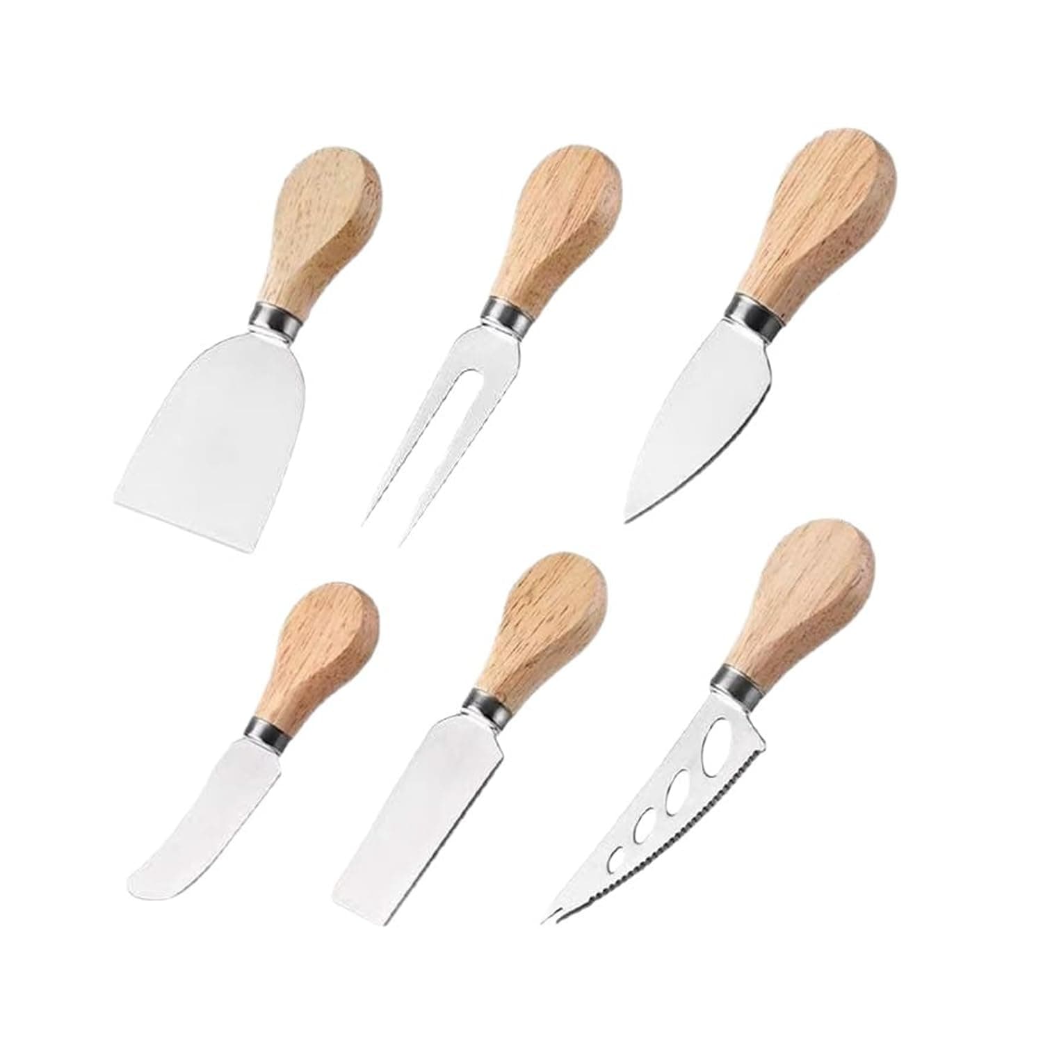 Cheese Knives Set, 6-Piece Cheese Knife Set for Charcuterie Board, Cheese Slicer, Cheese Cutter, Butter Knife, Cheese Fork, Cheese Spreader - Haheihei - Image 1