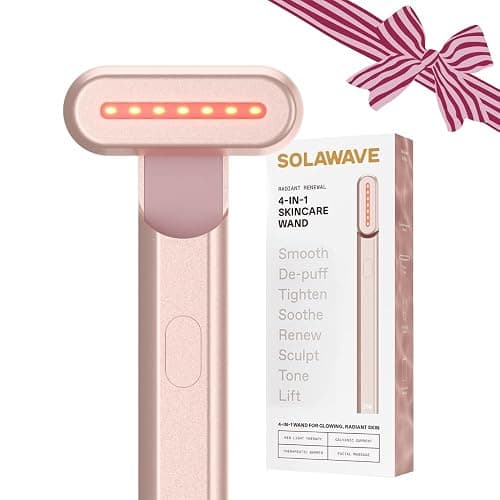 Solawave 4-in-1 Red Light Therapy Wand for Face & Neck | Beauty Device with Galvanic Current, Massager & Warmth | Anti-Aging, Wrinkle Reduction, Skin Tightening, Depuffing & Rejuvenation (Rose Gold) - Image 1