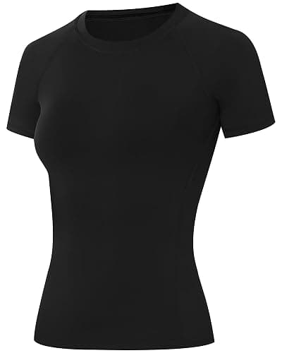 Runhit Compression Shirt Women Short Sleeve Workout Tops Athletic Gym Moisture Wicking T-Shirt Running Yoga Base Layer - Image 1