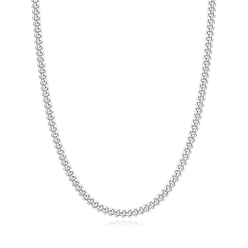 Avotto 3/5mm 14K Gold/Silver Plated Cuban Chain for Men Boys, Stainless Steel Cuban Link Chain for Men Boys Sturdy Non-Fading Necklace Jewelry Gifts 14/16/18/20/22/24Inch - Image 1