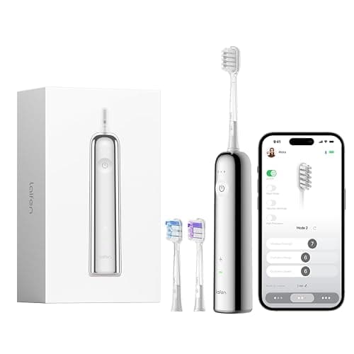 Laifen Wave Electric Toothbrush, Oscillation & Vibration Sonic Electric Toothbrush for Adults with 3 Brush Heads, IPX7 Waterproof ADA Accepted Travel Powered Toothbrush (Stainless Steel) - Stainless Steel - Image 1