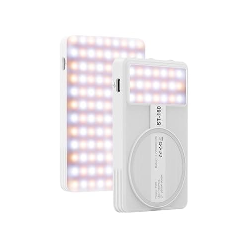 JatureClets Magnetic Phone Light - 3 Color Temperature, 160 LED Selfie Light with Clip for Phone, Camera, Laptop, iPad, 3000mAh Portable Video Light for Tattoo/TikTok/Vlog/Zoom Calls/Makeup (White) - Image 1