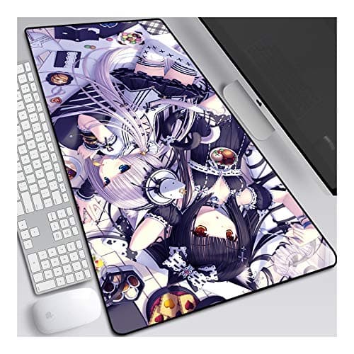 Mouse Mat NekoPara Extended Gaming Mouse Pad, 800x300mm Mouse Mat Large Size 3mm Thick Waterproof Anime Mouse Mat Gaming Non-slip Rubber Base and Stitched Edge,for computer PC, F - Image 1
