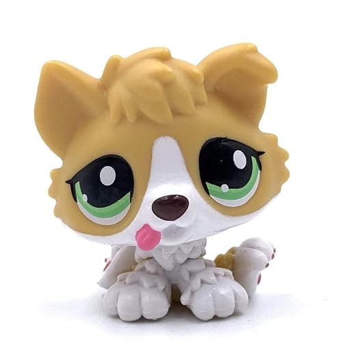 LPSCB Custom-Made Baby Pet Shop Toy Collie Puppy Mini Bobble Head Dog Animal Figure 1 Inch - Yellow Collie #272s - Image 1