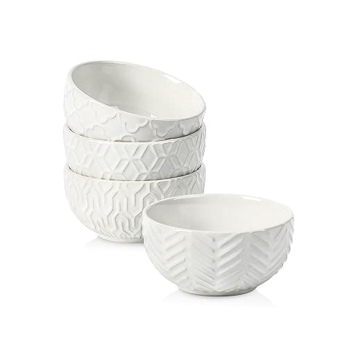 Sureasy Mini Ceramic Dipping Bowls – 4 oz, 3.5 Inch Small Bowls for Sauces & Side Dishes, Microwave & Dishwasher Safe, Set of 4, White - Image 1