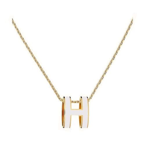 Yuangu Classic Letter Design 18K Gold Plated Womens Necklace Colorful Color Optional Women's Pendant - Image 1