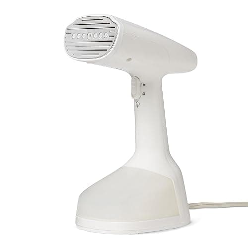 Amazon Basics Handheld Garment Steamer for Clothes, 1500W Turbo Extreme Steam with Dual Steam Modes, Auto Shut-off, Fabric Accessories, White - Image 1