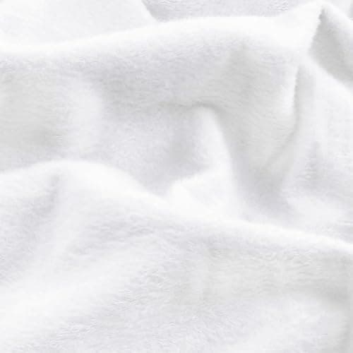 Entisn Minky Fabric by The Yard, 2 Yards x 60 Inch Wide Pre-Cut Minky Fleece Fabric White Cuddle Minky Fabric, Soft Plush Fabric Solid Minky for Blanket, Pillow Cover, Scarf, Sewing - Image 1