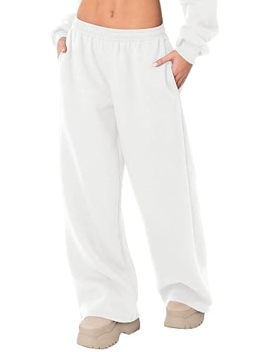 LOMON Wide Leg Sweatpants Women Fleece Sweat Pants Fall Clothes 2025 Teen Girl Baggy Jogger Sweatpant with Pockets - Image 1