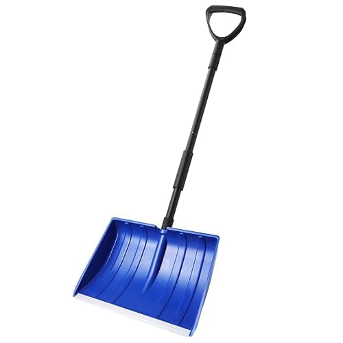 Yocada Snow Shovel for Driveway Home Garage Snow Removal 55 inch Long with D-Grip Handle Aluminum Strip Large Capacity Shovel for Garden Car Camping Outdoor - Image 1
