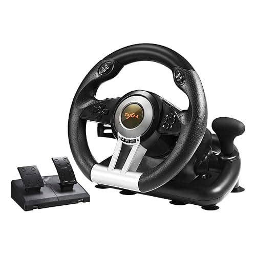 PXN PC Racing Wheel, V3II 180 Degree Universal Usb Car Sim Race Steering Wheel with Pedals for PS3, PS4, Xbox One, Xbox Series X/S, Switch (Black) - Image 1