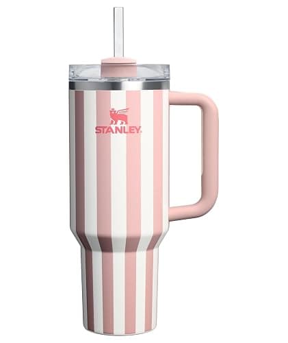 STANLEY Quencher H2.0 Tumbler with Handle and Straw 40 oz | Flowstate 3-Position Lid | Cup Holder Compatible for Travel | Insulated Stainless Steel Cup | BPA-Free | Peach Whip Cabana Gloss - Image 1