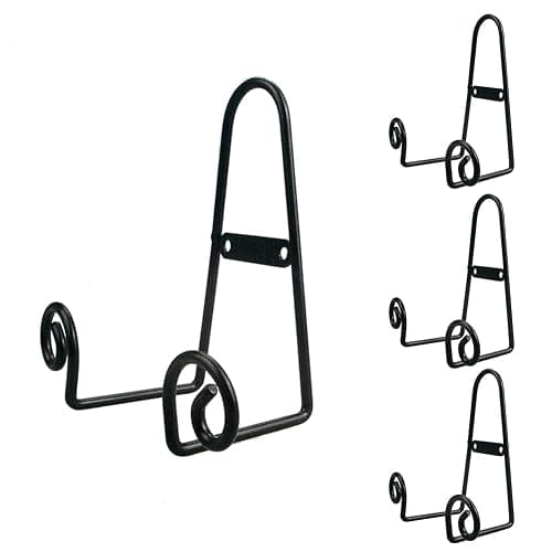 YY YEARCHY Plate Stand Holder for Wall Hanging Display Rack Art Hanger Metal Easel Photo Holder Books Bowls Platters - 4 - 5.7"x3.2"x2.8" - Image 1