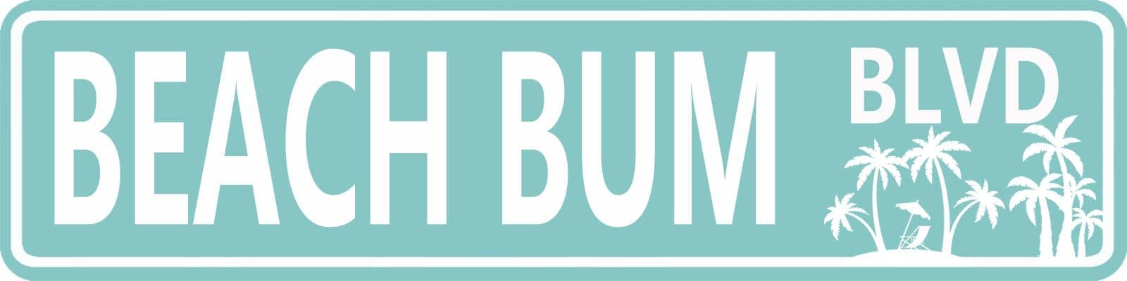 Street Sign Beach Bum BLVD Decor Wall Shop Man Cave Bar Fun Metal Tin Signs 4x16 Inch Vintage Plaque Handicraft Best Gift - Image 1