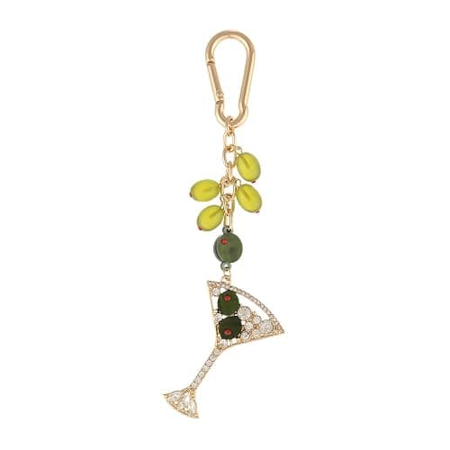 Madison Tyler Western Cowboy Boots Cherry Bow Bubble Tea Strawberry Cute Keychain | Bag Charms for Handbags Purse Charms - Martini Olives - Image 1