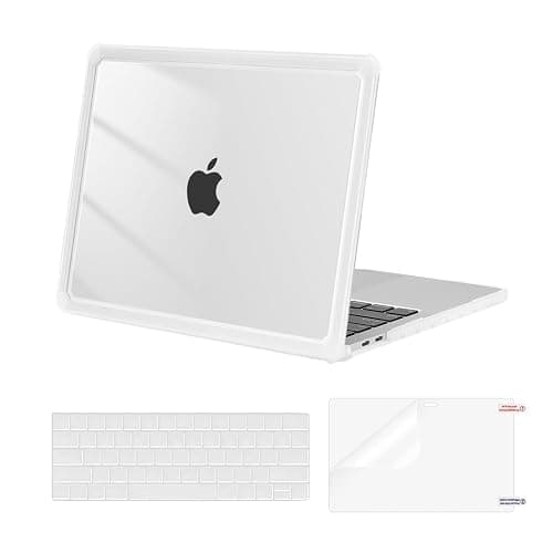 MOSISO Crack-Resistant Hard Case Compatible with MacBook Pro 13 inch M2 2026-2016 A2338 M1 A2251 A2289 A2159 A1989 A1708 A1706,Heavy Duty Shell with TPU Bumper&Keyboard Cover&Screen Film, Transparent - Image 1
