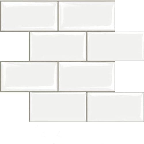 STICKGOO 10-Sheet Peel and Stick Subway Tile, Stick on Tiles Backsplash for Kitchen & Bathroom in White (Thicker Design) - Image 1