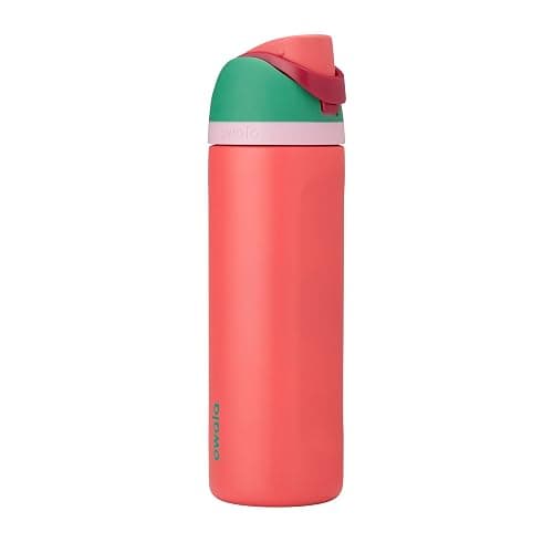 Owala FreeSip Insulated Stainless Steel Water Bottle with Straw for Sports, Travel, and School BPA-Free Sports Water Bottle, 24 oz, Strawberry Field - Image 1