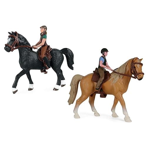 RCOMG Horse Toys Playset with Cowboy, Western Rodeo Toys for Girls and Boys, Farm World Horse Club Rider with Horse Figurines - Image 1