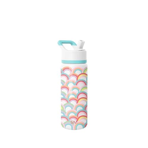 Simple Modern Kids Summit Water Bottle with Straw Lid | 18oz Stainless Steel Cup Insulated Tumbler for Toddlers, School | Rainbow Spark - Image 1
