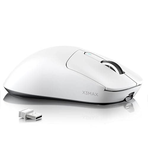 ATTACK SHARK X3MAX 49g SUPERLIGHT Mouse, PixArt PAW3950 Gaming Sensor, BT/2.4G Wireless/Wired Gaming Mouse, 6 Adjustable DPI up to 42000, 200 Hrs Battery, Office Mice for Win11/Xbox/PS/Mac (White) - Image 1
