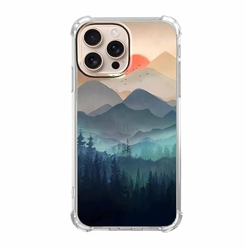 malegaon Sunset Nature Landscape Case for iPhone 16 Pro,Wilderness Night Art Painting,Soft TPU Full Cover Case for iPhone 16 Pro - Image 1