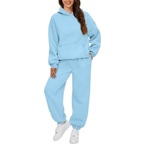 Sweatsuits Women 2 Piece Outfit Comfort Fleece Oversized Hoodie Jogger Sweatpants Set Athleisure Matching Sweat Sets - Image 1