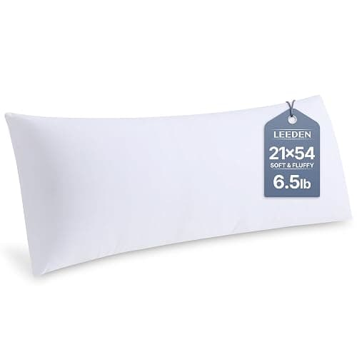 Leeden Full Body Pillow for Adults, Firm and Fluffy Long Pillow Insert, Breathable Pillow for Side Sleepers and Bed Support,20x54 White - Image 1