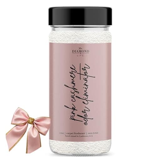 The Diamond Life Home "Pink Cashmere" Carpet Deodorizer Powder For Vaccuuming Upholstery, Pet Urine, Dog Bed/Cat Litter Box– Odor Eliminator, Pet-Friendly Freshening Powder- Apple, Spices, & Vanilla - Image 1
