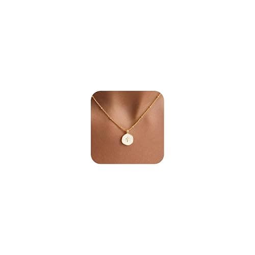 M MOOHAM Enamel Mini Cross Necklace for Women Girl, 14K Gold Plated Jewelry | Small Gold Cross Necklace for Women, Non Tarnish Religious Christian Faith Baptism Jewelry Gifts, Minimalist Daily Wear - Image 1