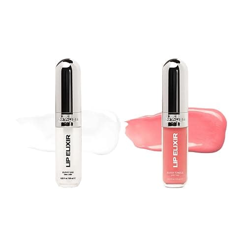 Sacheu Lip Elixir Nourishing and Hydrating Lipgloss — Moisturizing Plumping Lip Gloss Enriched with Collagen, Non-Sticky Lip Color Smooth High-Shine Finish, Vegan & Cruelty-Free, Clear & Sheer Pink - Image 1