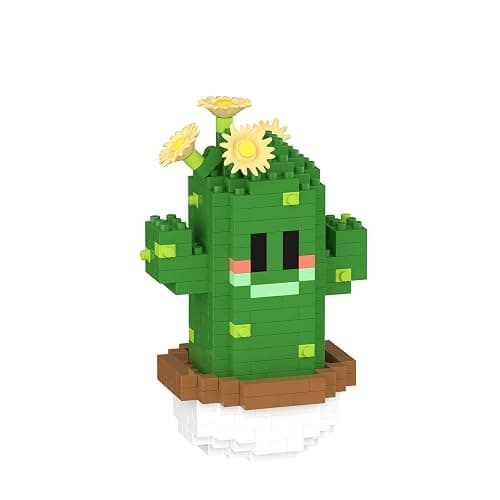 Jollcnoia Tall Mini Cute Cactus Succulent Plants Bonsai Building Toy Potted Plant Blocks Particle Flower Botanical - Image 1
