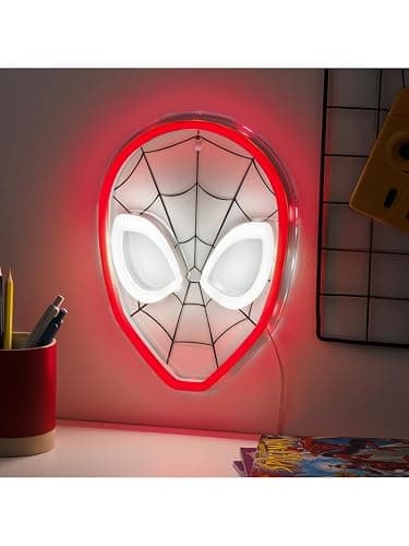 Spiderman Wall Mountable LED Neon Light Officially Licensed Marvel Accent Light for Boys and Girls Bedroom or Man Cave, Superhero Comic Collectible Gift | Paladone - Image 1