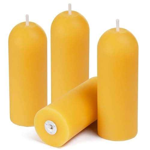 Small Pillar Candles 4-Pack - 10-Hour Long Burning 100% Natural Beeswax Candles, Perfect for Everyday Use, Home & Travel, Power Outages,Classic Pillar Style (3.5"x1.3") - Image 1