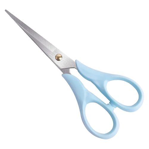 Creechwa Scissors Blue, Stainless Steel Blade with Acrylic Handle, All Purpose Scissor for Office, School, Home, Fabric Shears, Tijeras - Blue-6 Inch - Image 1