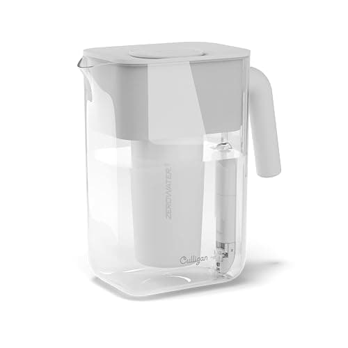 Culligan with ZeroWater Technology 12-Cup Water Filter Pitcher – Includes 5-Stage Advanced Water Filter, IAPMO Certified to Reduce Lead, Total PFAS (Forever Chemicals), Mercury, Fluoride, and Chlorine - Image 1
