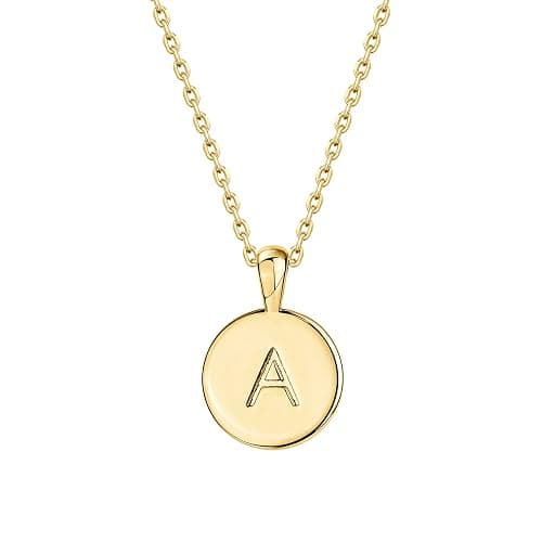 PAVOI 14K Gold Plated Initial Letter Pendant Necklace for Women | Gold Alphabetical Initial Necklace - Image 1