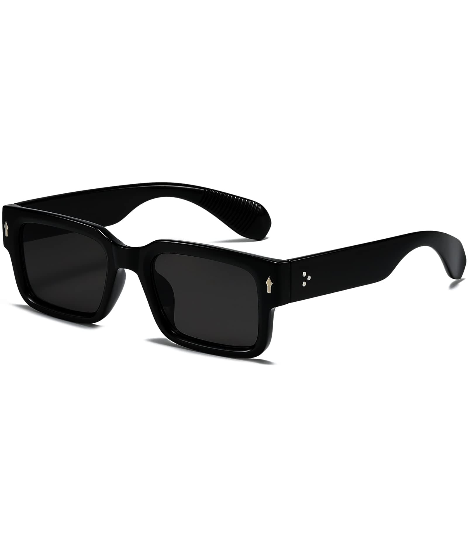 EYLRIM Square Frame Sunglasses for Women Men Trendy Chunky Rectangle Sun Glasses Black Shades UV400 Protection - Image 1