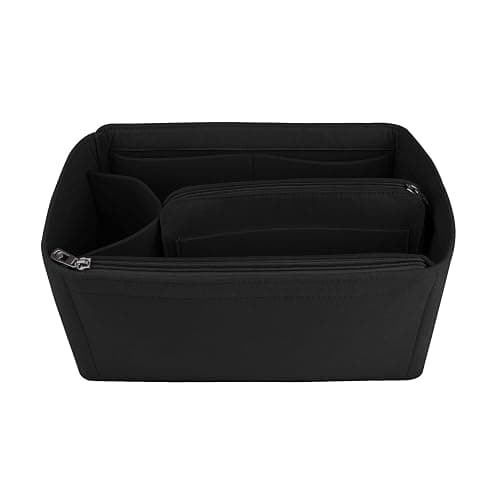 NOTAG Bag Organiser Felt Bag Organiser Insert Handbag Multi Pocket Tote Organiser Bag (Black, Large) - Image 1