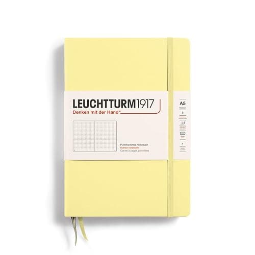 LEUCHTTURM1917 - Notebook Hardcover Medium A5-251 Numbered Pages for Writing and Journaling (Vanilla, Dotted) - Image 1