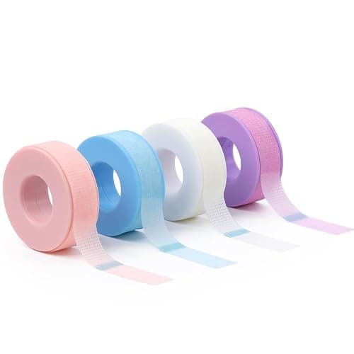 LZM Lash Tape for Eyelash Extensions,Eyelash Tape Silicone Gel Eyelash Extension Tape for Sensitive Skin Pain-Free Removal Lash Extensions Tape(0.5in x 4yd, 4Rolls,Mixed) - Image 1