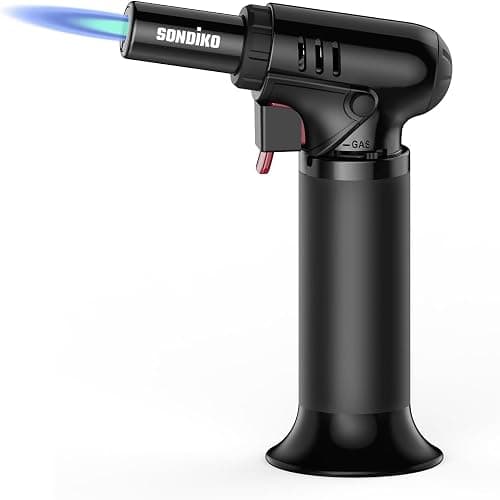 Sondiko Butane Torch Lighter with Visible Fuel Window, Refillable Soldering Torch with Adjustable Flame for Welding, Resin Art, Industrial(Butane Gas Not Included) - Image 1