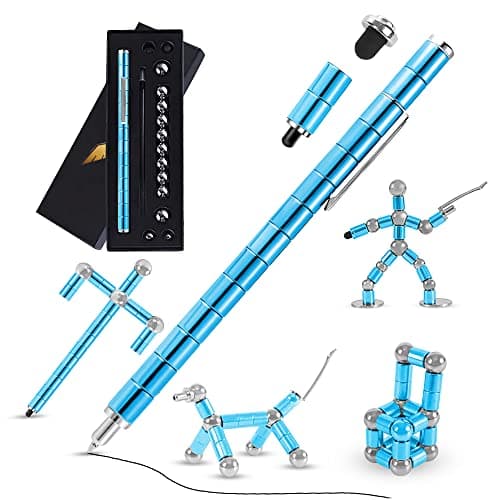Elegancy Fidget Pen Magnetic Beads | Deformable Magnetic Pen Decompression | Fidget Toy Multi-Functional Anxiety Pen (Blue) - 3 - Image 1