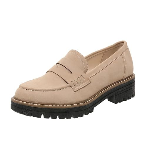 Womens Loafers Shoes Platform Chunky Penny Loafer Lug Sole Comfortable Slip On Work Office Business Casual Dress Shoes, US Size 5-11.5 - Image 1
