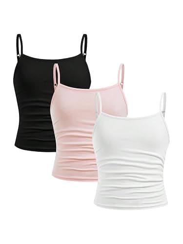 SOLY HUX Girl's 3 Packs Spaghetti Strap Tank Top Cute Teen Tops | Girls Camisole, Shirts for Teen Girls, Cute Clothes for Girls 10-12 - Image 1