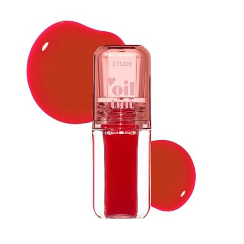 ETUDE Dear Darling Oil Tint #4 Sweet Apple 4.2g | High Moisturizing and Strong Hydrating Lip Oil/Lip Gloss | Smooth and Moist Lips | Non-Sticky Lip Oil Tint For Dry Lips | K-beauty - Image 1
