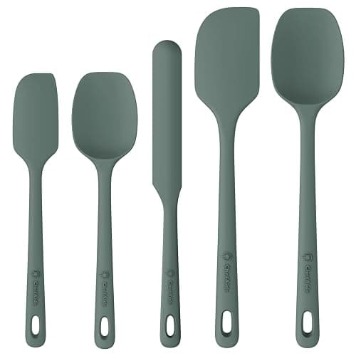 ChefAide 5 Pieces Silicone Spatula Set, Food Grade Rubber Spatula, Upgrade Strong Handle with Ergonomic Grip, Heat Resistant Up to 600°F for Nonstick Cookware, Cooking Dried Thyme - Image 1